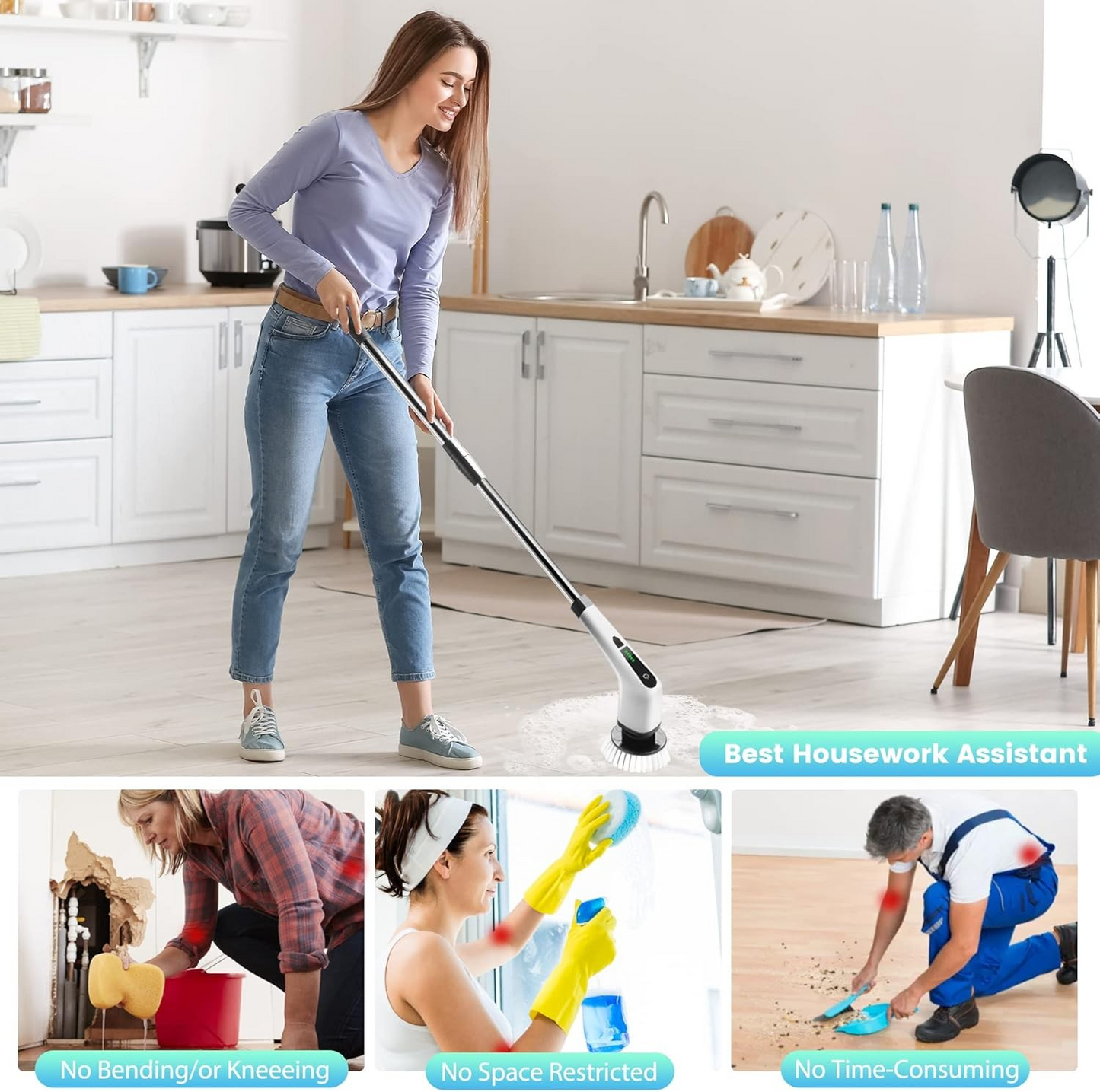 Perie Electrica Rotativa pentru Curatare Bucatarie, Baie, Pardoseala, Geamuri