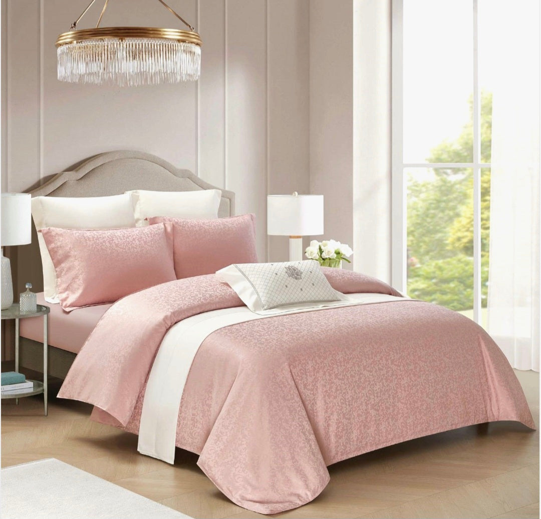 Lenjerii Jacquard 4 piese, cearceaf cu elastic 180x200x25 cm
